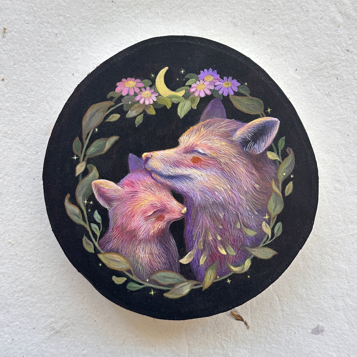 "As Constant as the Moon" | Original painting on birch