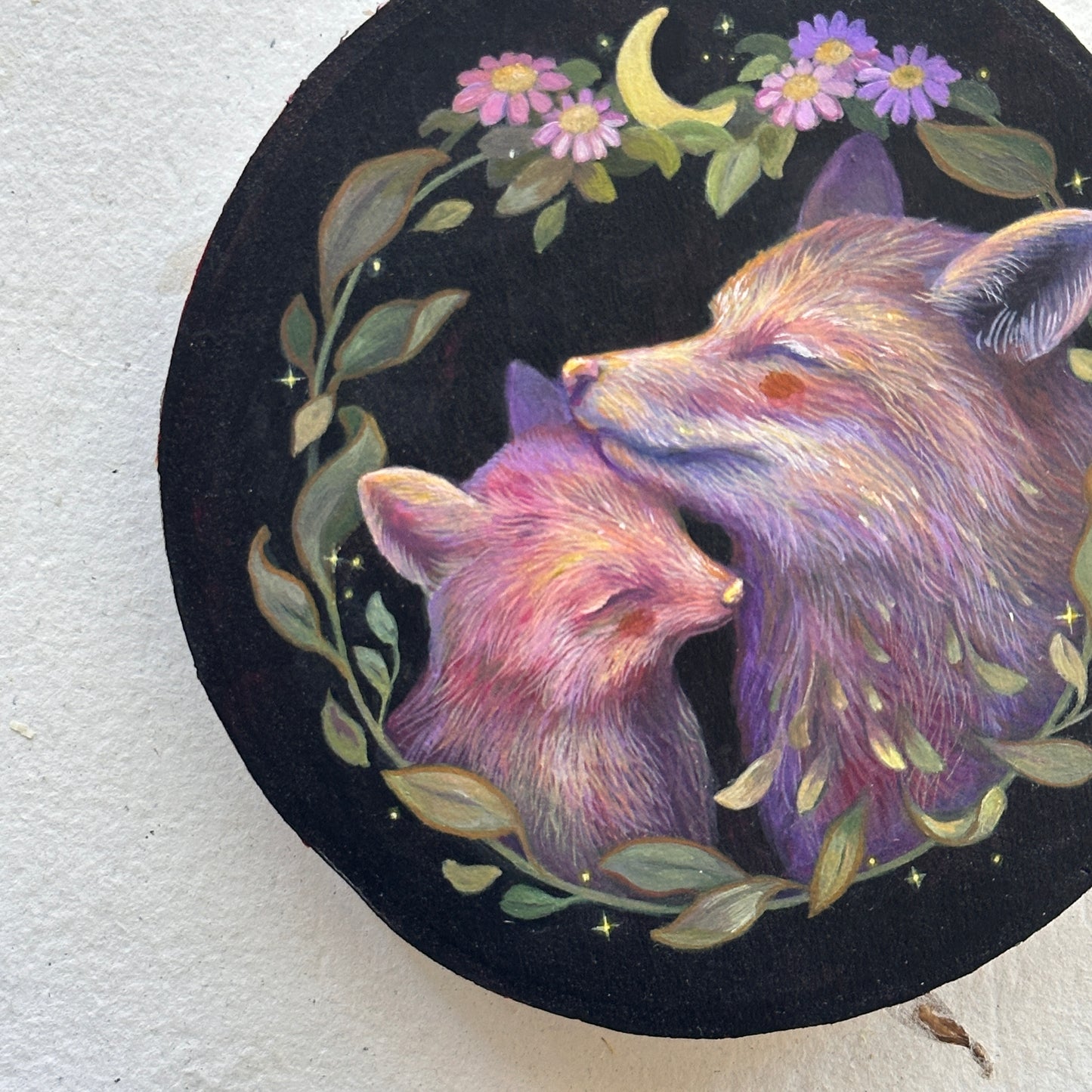 "As Constant as the Moon" | Original painting on birch