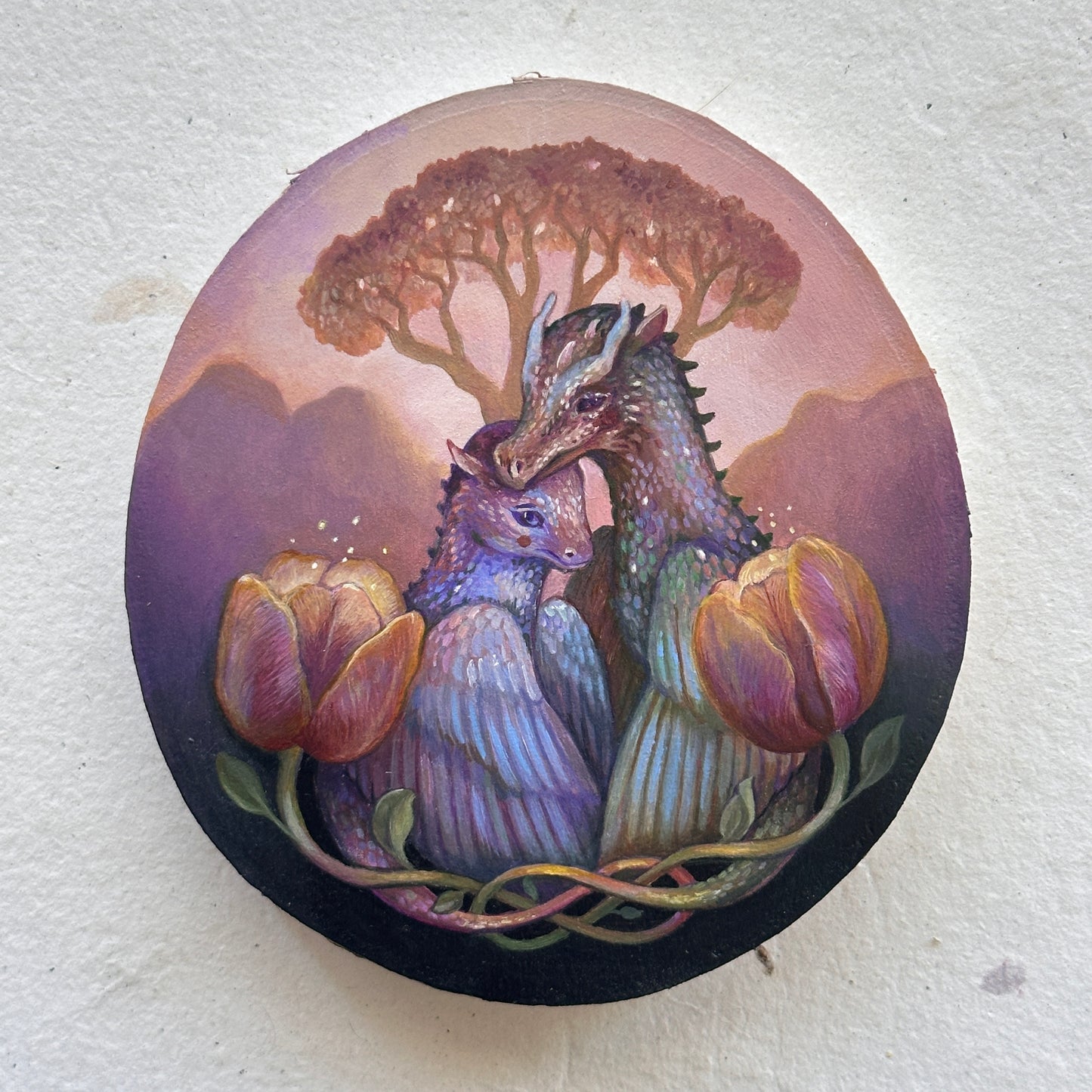 "Mother Dragon" | Original painting on birch