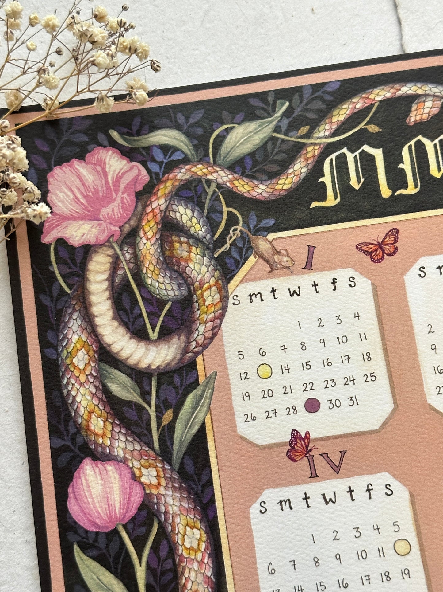 2025 Year of the Snake Moon Calendar