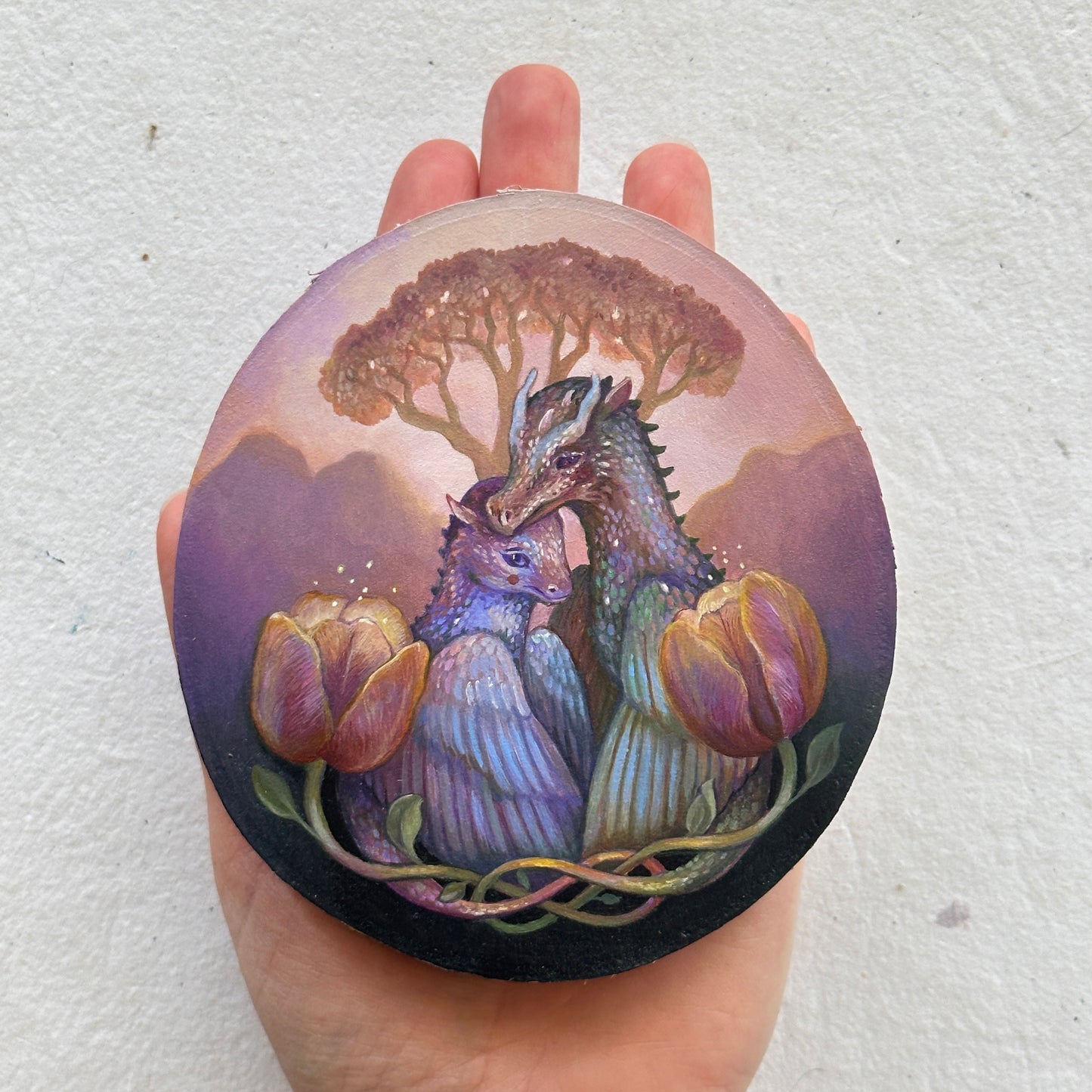 "Mother Dragon" | Original painting on birch