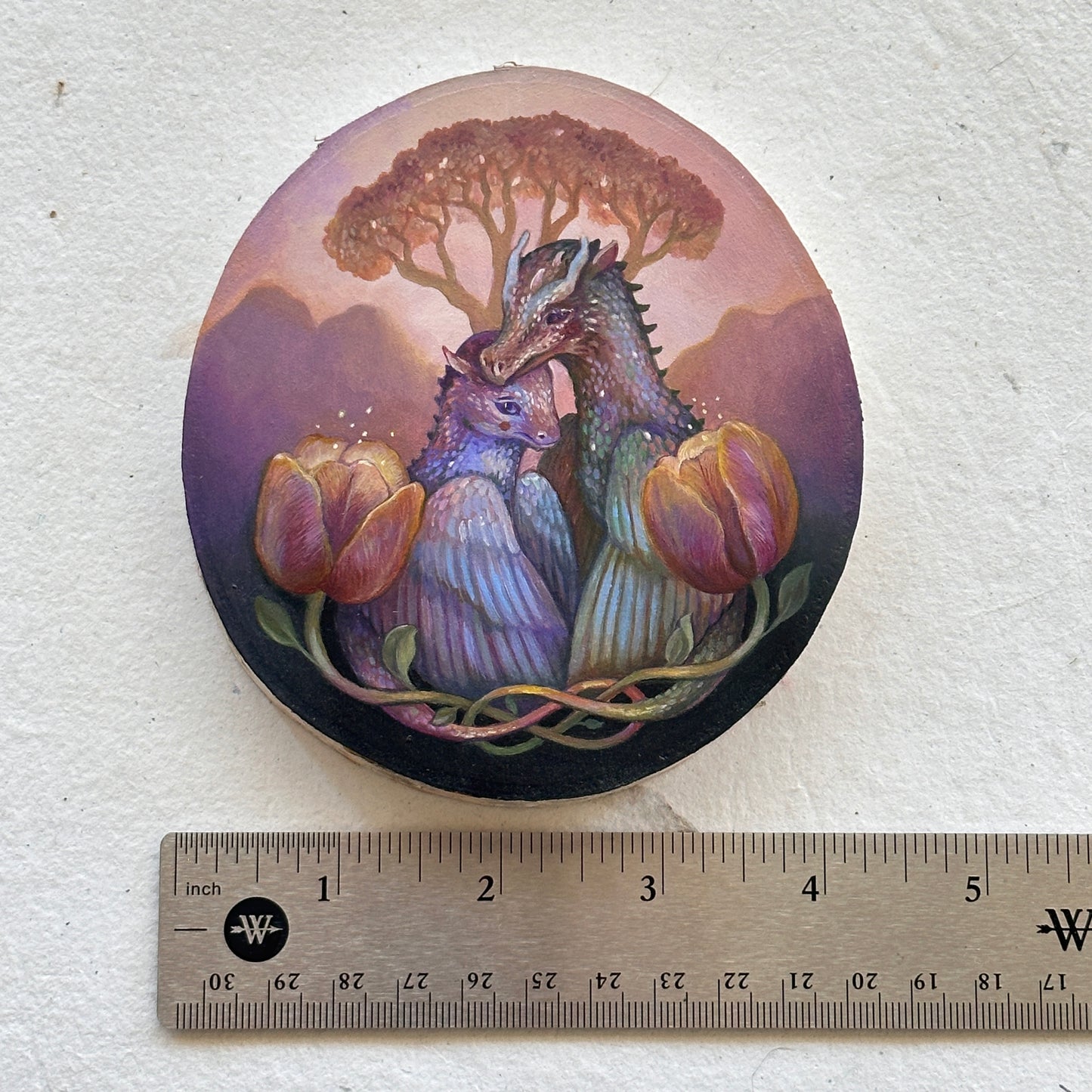 "Mother Dragon" | Original painting on birch