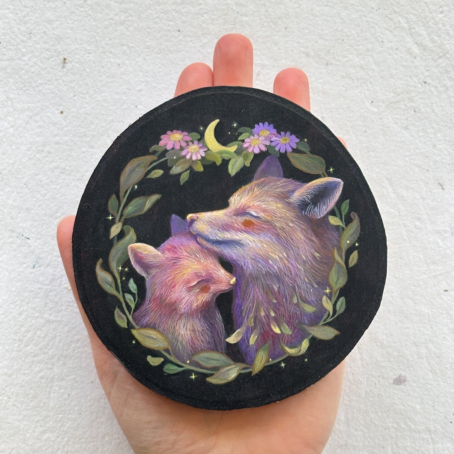 "As Constant as the Moon" | Original painting on birch