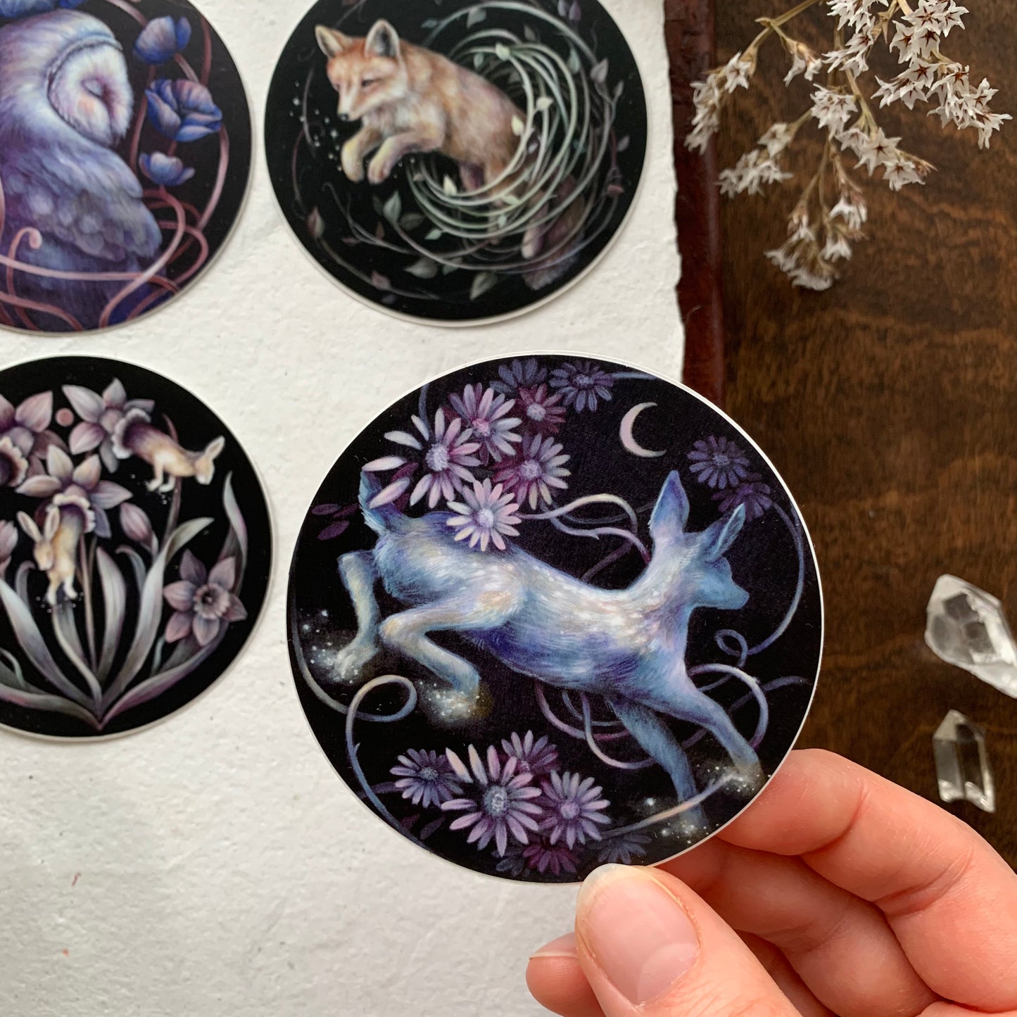 Art Nouveau Animal Sticker set of 4