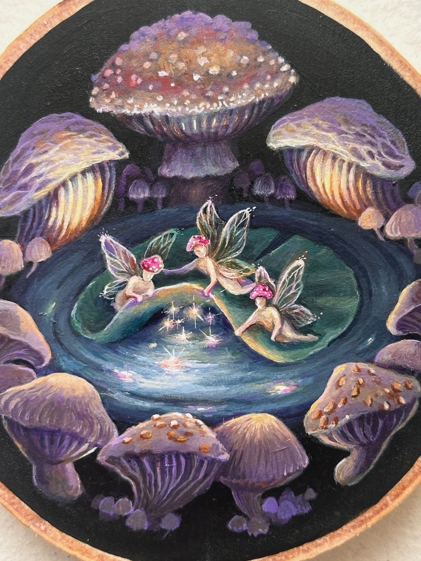Beneath the Lily pad | Original painting on birch