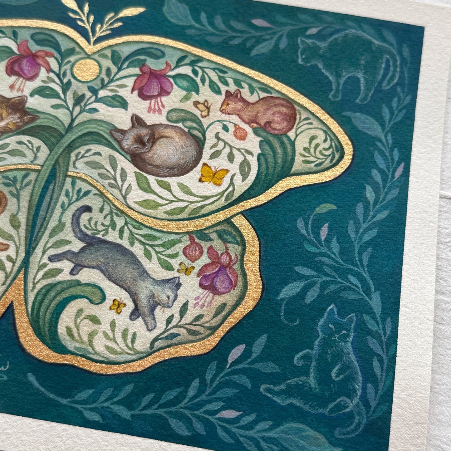 Cats Butterfly | Original painting on paper