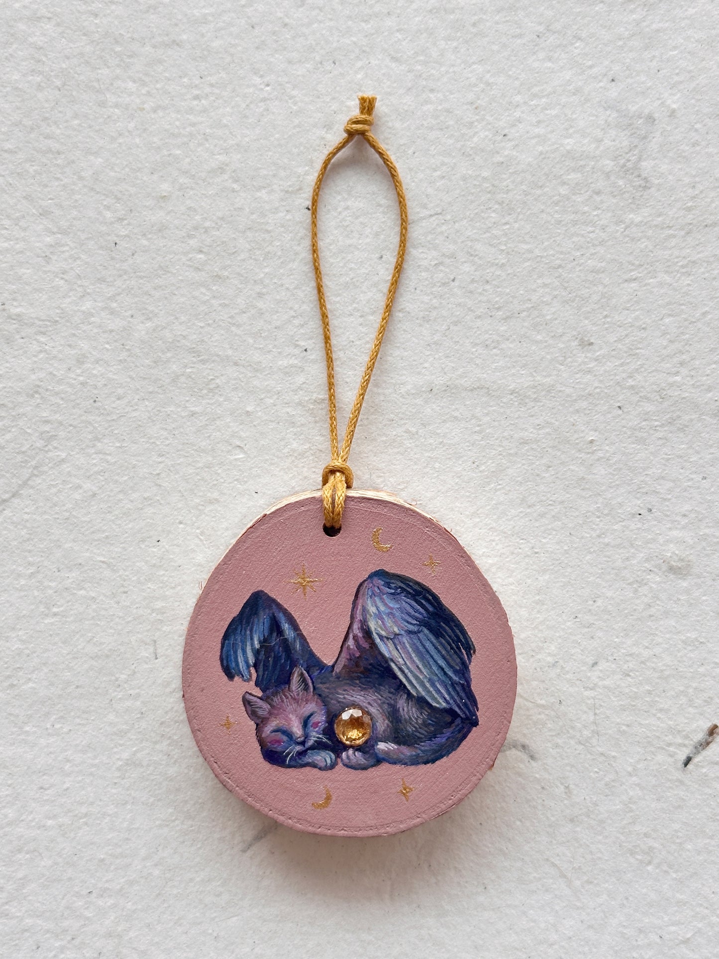 Ornament with genuine gemstones | Original Painting on wood