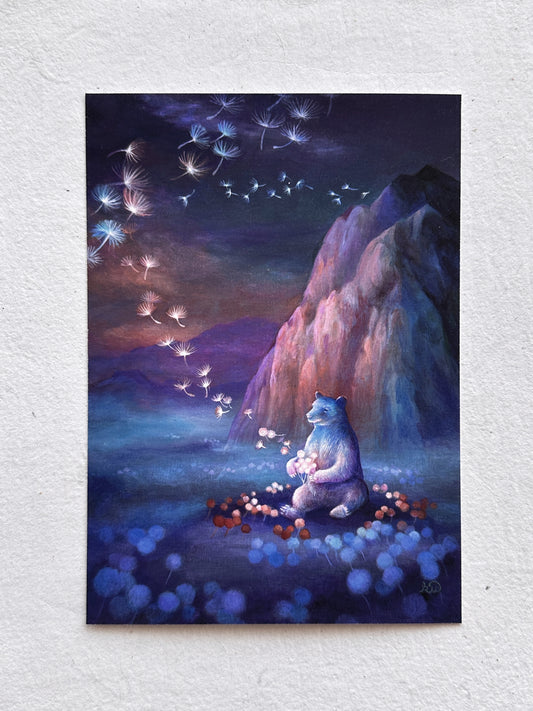 "Sunset Dandelions" 5x7  print