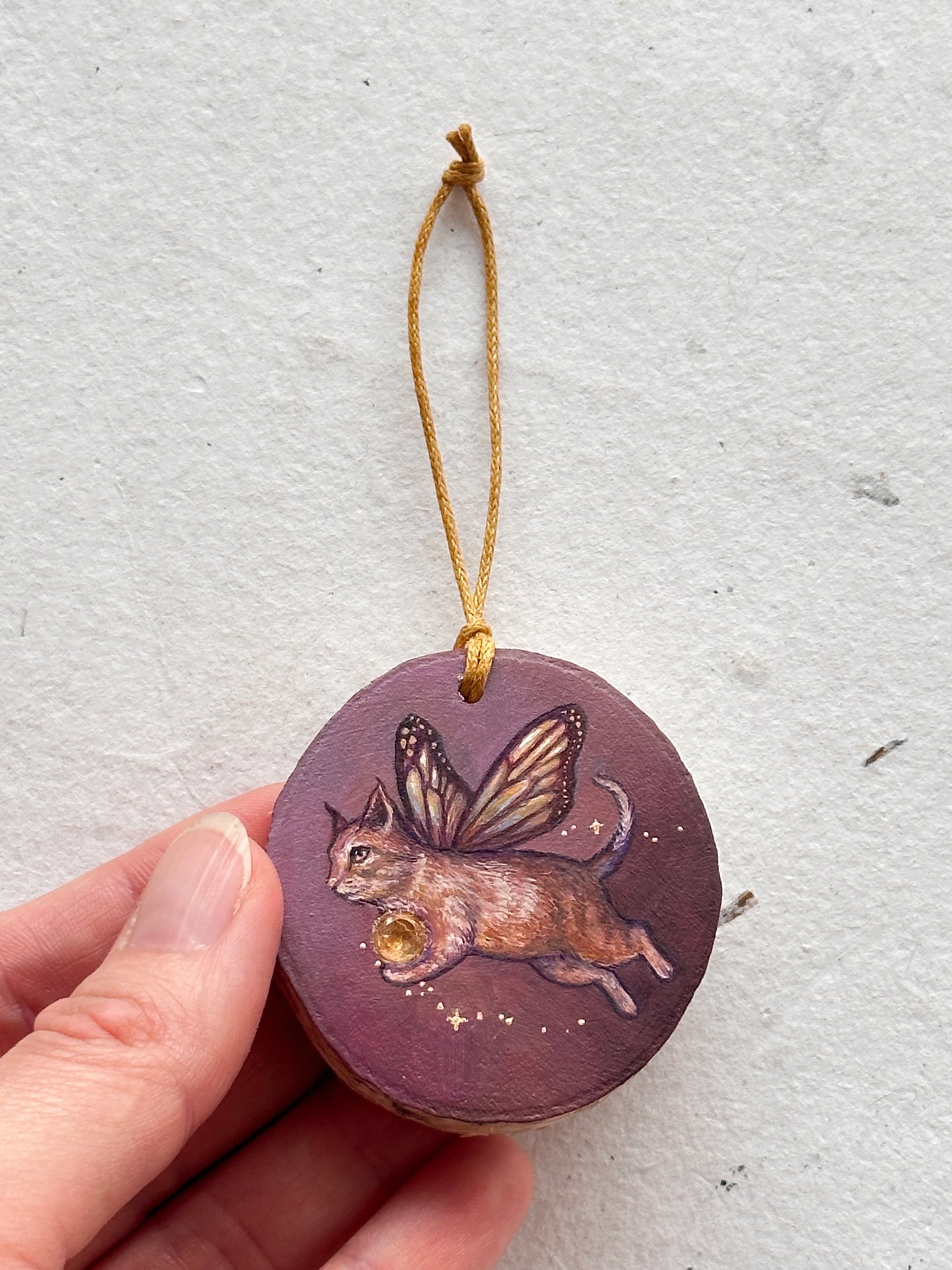 Ornament with genuine gemstones | Original Painting on wood