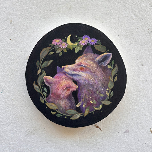 "As Constant as the Moon" | Original painting on birch