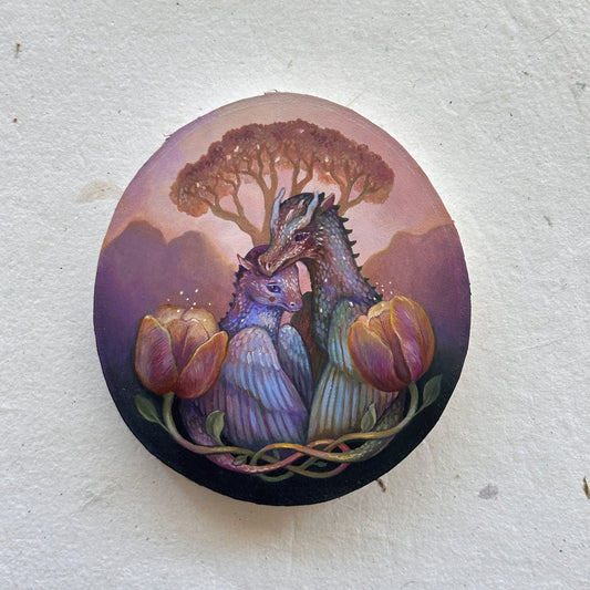 "Mother Dragon" | Original painting on birch