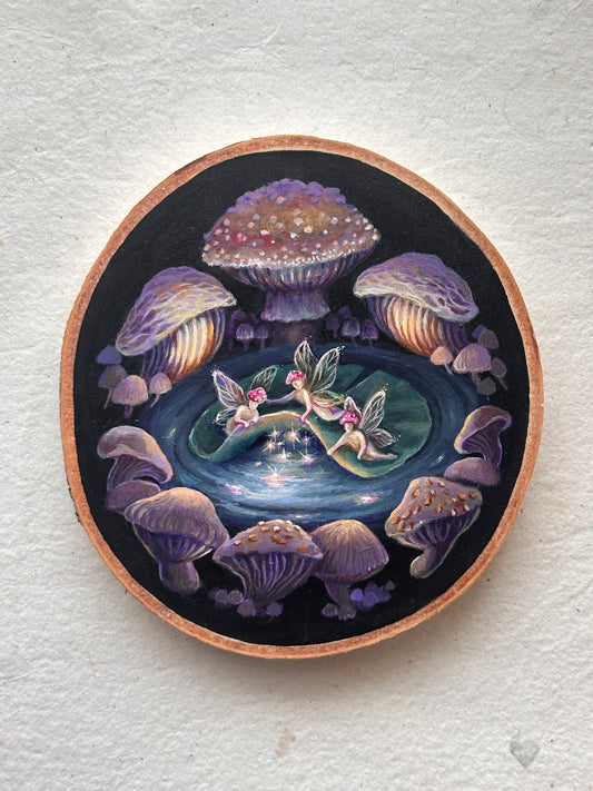 Beneath the Lily pad | Original painting on birch