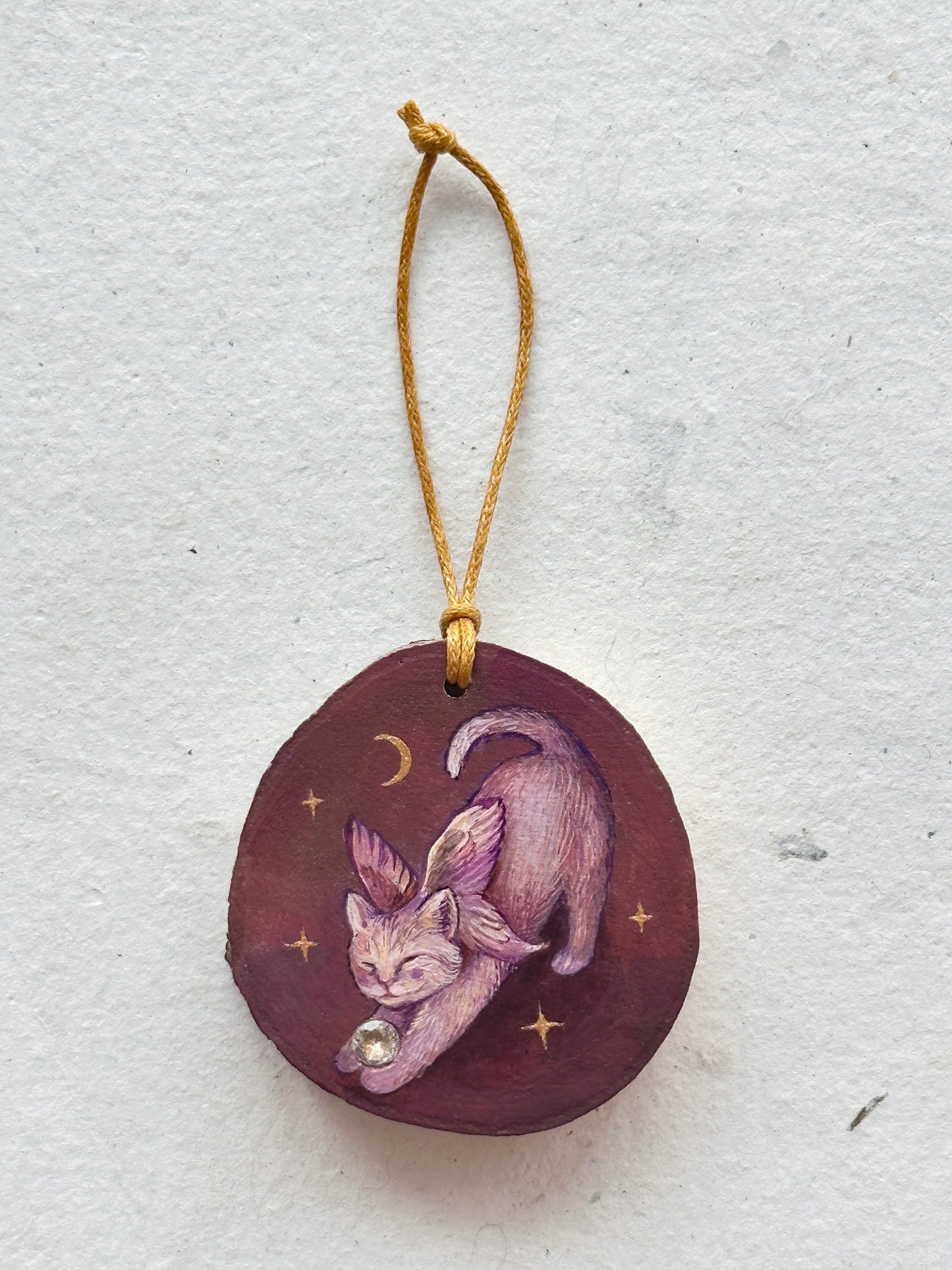 Ornament with genuine gemstones | Original Painting on wood