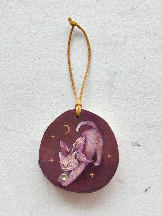 Ornament with genuine gemstones | Original Painting on wood